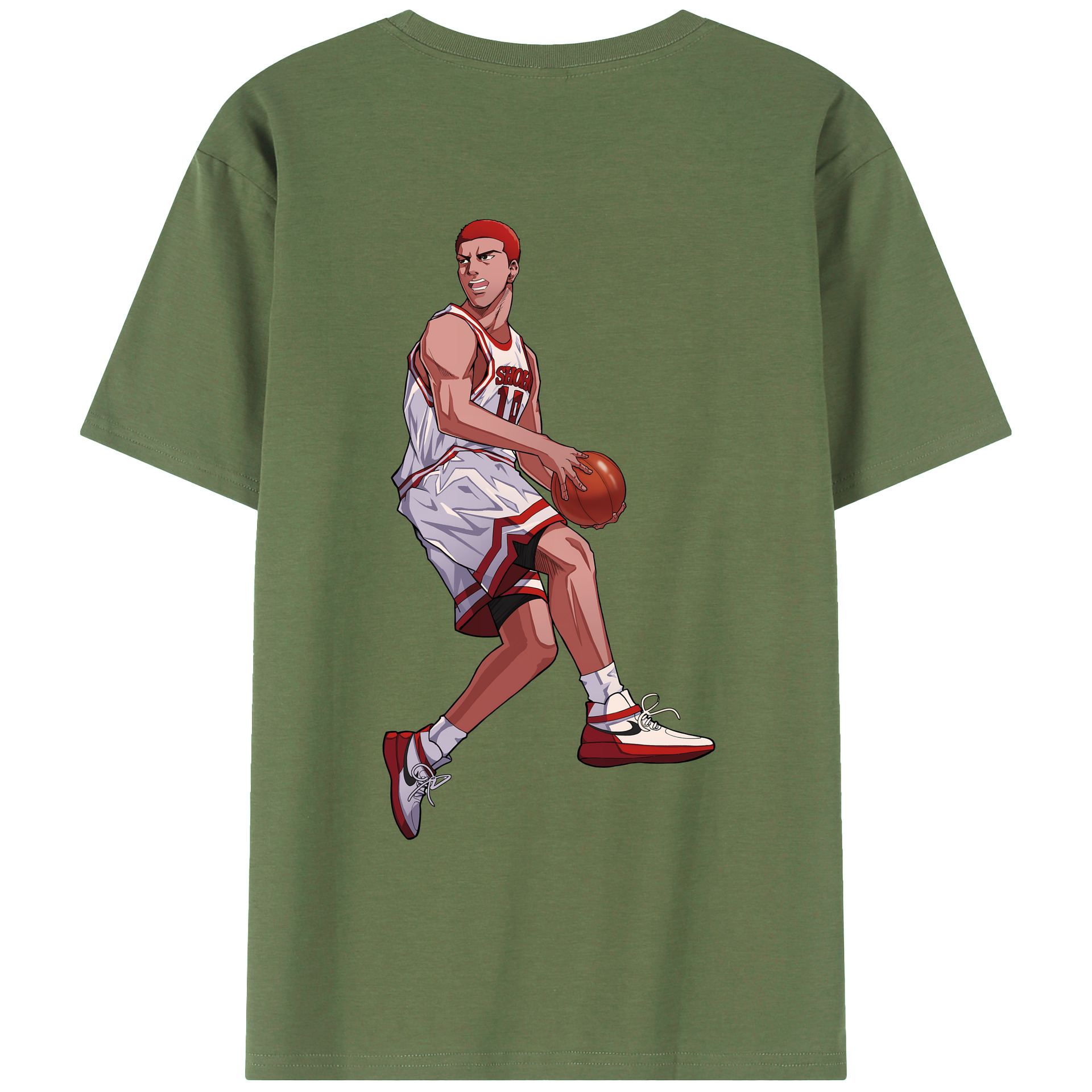 （画像用） SLAM DUNK／スラムダンク 綿100％ メンズ半袖Tシャツ（バックプリント） 通気性